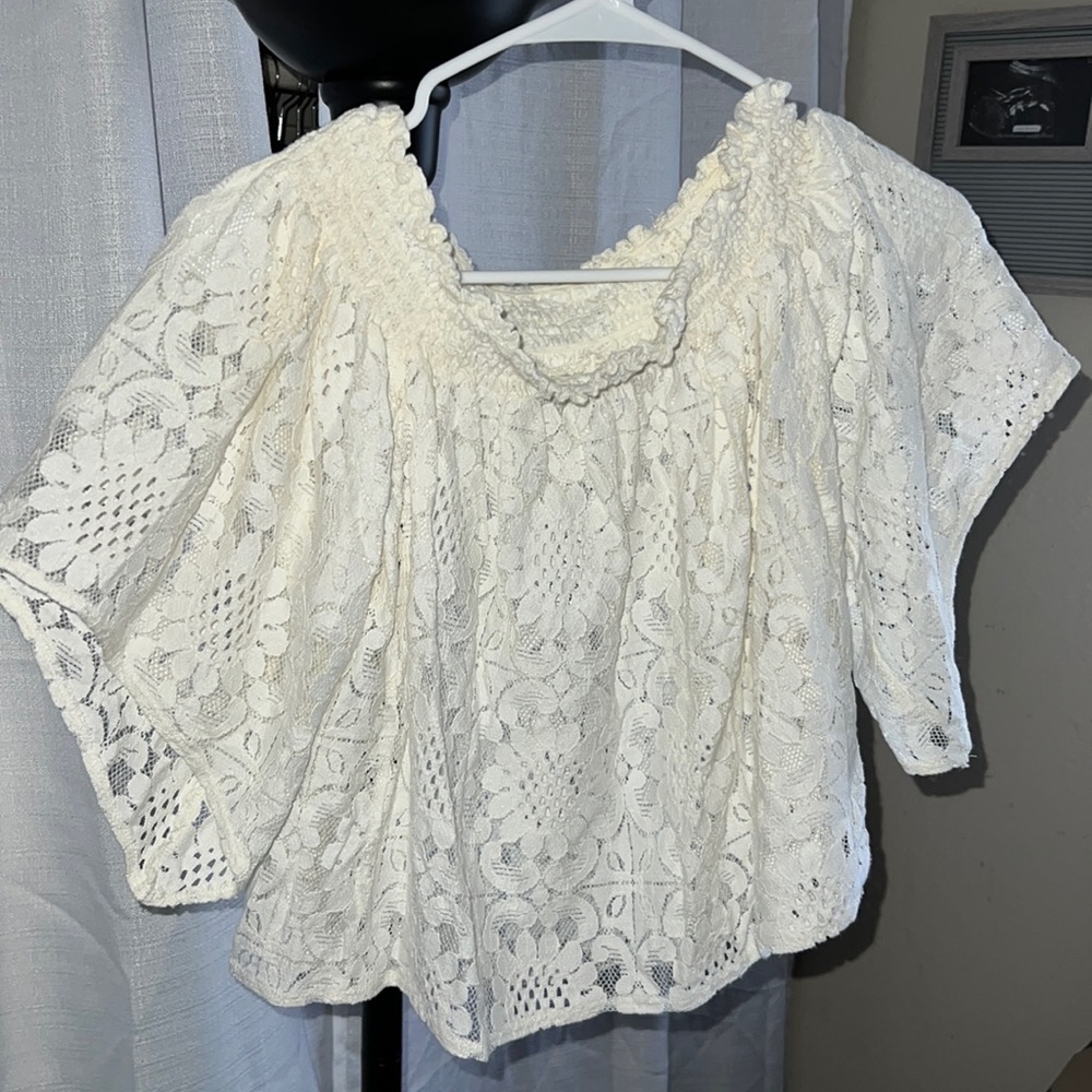 Lace off the shoulder top